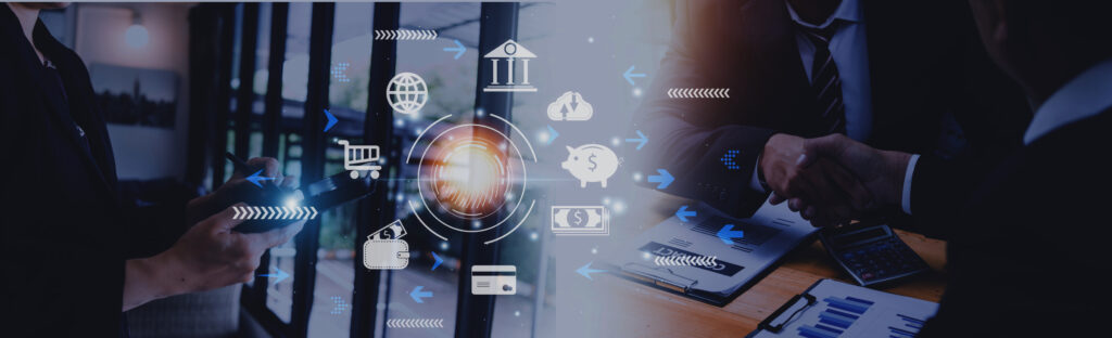 futuristic digital processing of biometric identification finger Fintech Influencer Marketing for Content